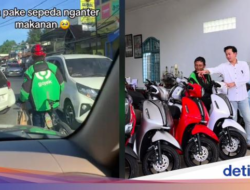 Tak Punya Kendaraan Bermotor Roda Dua, Ojol Ini Antar Pesanan Konsumsi pakai Sepeda