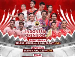 6 Wakil Indonesia Lolos 16 Besar Indonesia Open 2024, Saksikan Eksklusif Ke iNews!