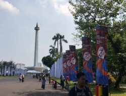 Begini Persiapan Di Monas Jelang Peringatan HUT Ke-78 Bhayangkara Besok