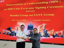 Pesan 2.000 Ekskavator, Jhonlin Teken MoU Bersama SANY Group