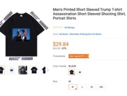 China Take Down Kaos Bergambar Penembakan Trump yang Dijual Hingga Ecommerce