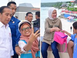 Momen Jokowi Sapa dan Berswafoto Bareng Warga Di Pantai Tanjung Bira