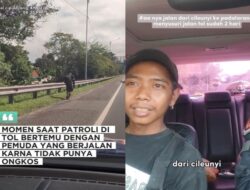 Pilu! Tak Punya Ongkos Bagi Pulang, Pria Ini Nekat Jalan Kaki Hingga Tol Cileunyi-Padalarang