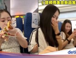 Konten Kreator China Mukbang Di Kereta dan Ajak Penumpang Makan Bareng