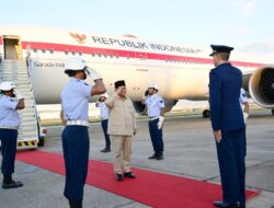 Disambut Upacara Militer, Kepala Negara Prabowo Tiba Di Rio de Janeiro Brasil