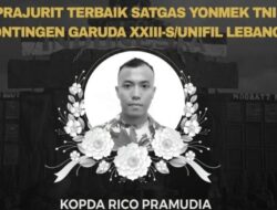 Rico Pramudia yang Gugur Ke Lebanon Naik Pangkat Menjadi Kopda Anumerta
